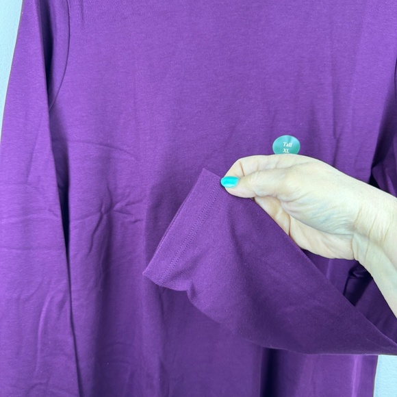 L.L. BEAN Maroon Pullover Long Sleeve Tee Shirt NWT / Women's XL Tall - Picture 7 of 12